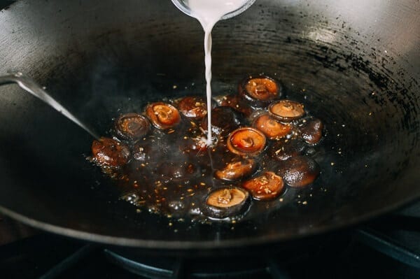 Braised Chinese Mushrooms with Bok Choy, by thewoksoflife.com