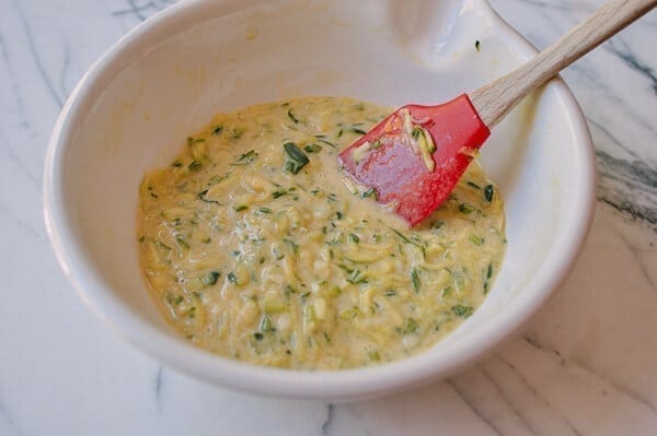 Chinese Zucchini Pancakes, by thewoksoflife.com