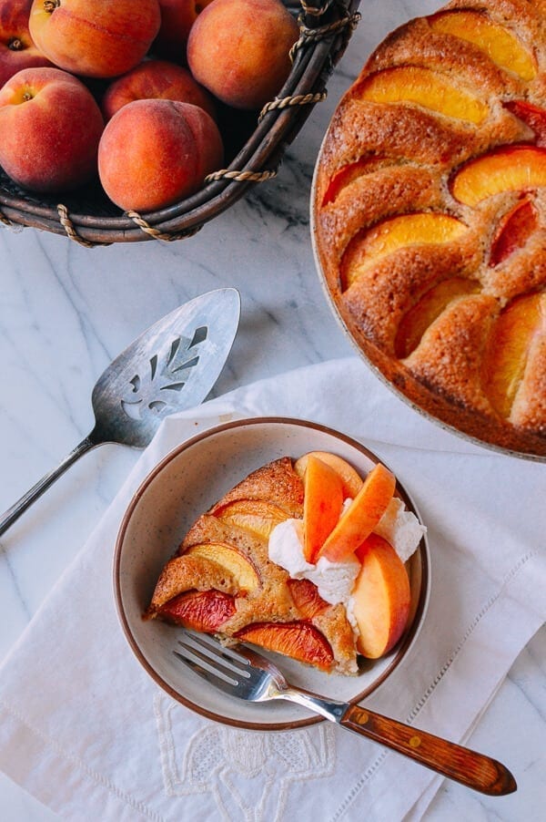 Peach Cake, by thewoksoflife.com