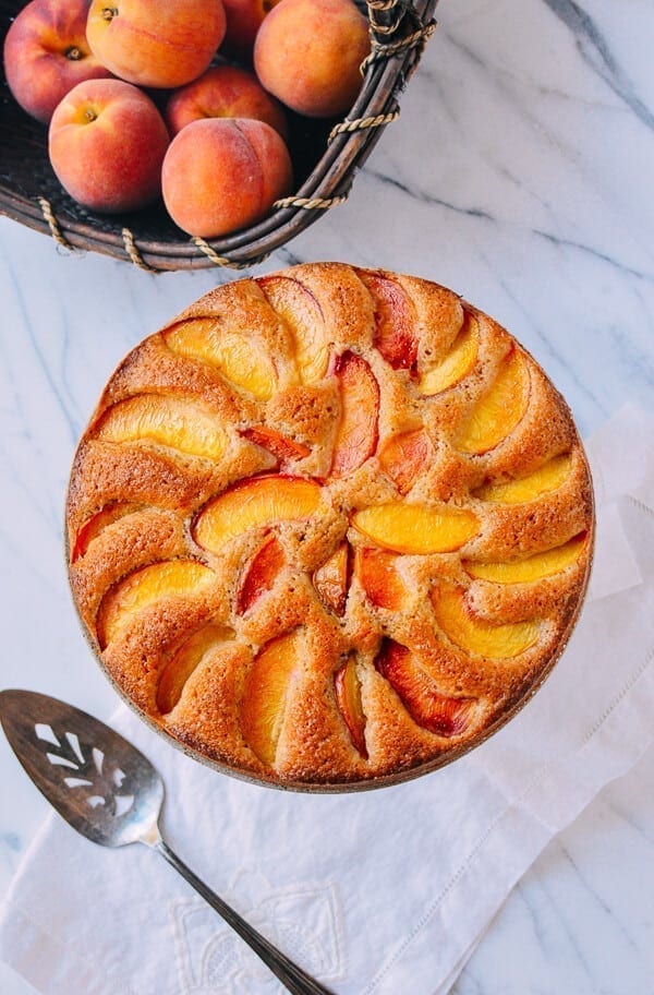 Peach Cake, by thewoksoflife.com