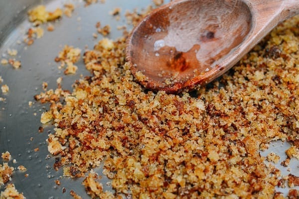 Spaghetti with Breadcrumbs & Anchovies, by thewoksoflife.com