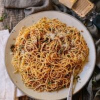 Spaghetti with Breadcrumbs & Anchovies, by thewoksoflife.com