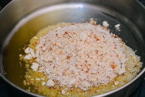 Spaghetti with Breadcrumbs & Anchovies, by thewoksoflife.com