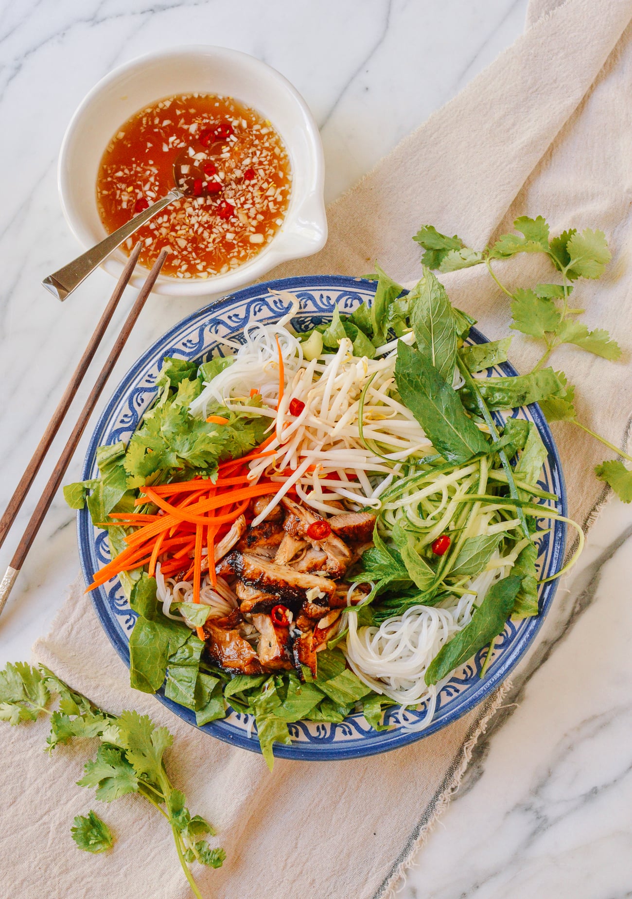 Vietnamese Rice Noodle Salad with Chicken