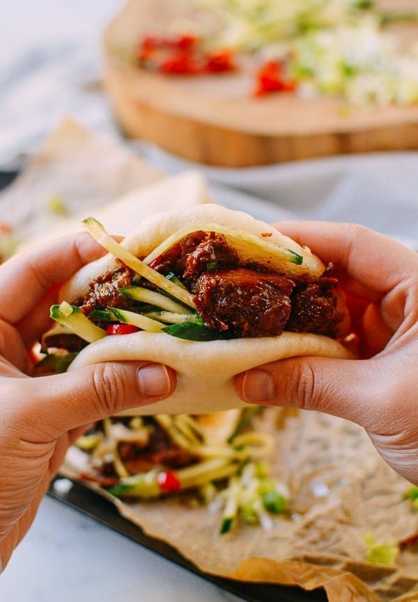 Instant Pot Braised Pork Buns, by thewoksoflife.com