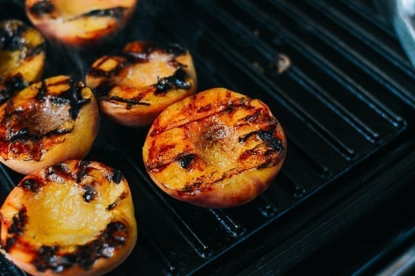 Grilled Peach Crisps with Yogurt, by thewoksoflife.com