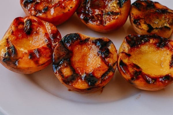 Grilled Peach Crisps with Yogurt, by thewoksoflife.com