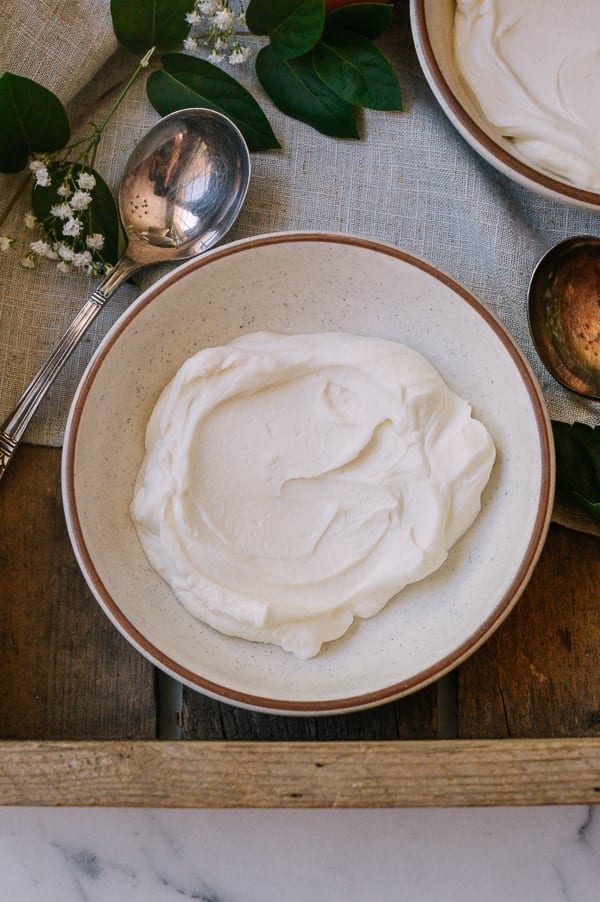 Grilled Peach Crisps with Yogurt, by thewoksoflife.com