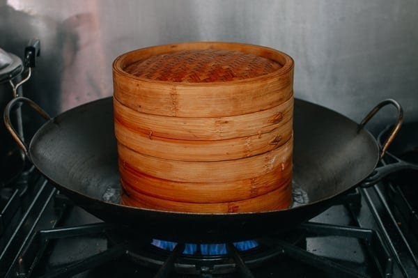 Steamed Lotus Leaf Buns, by thewoksoflife.com