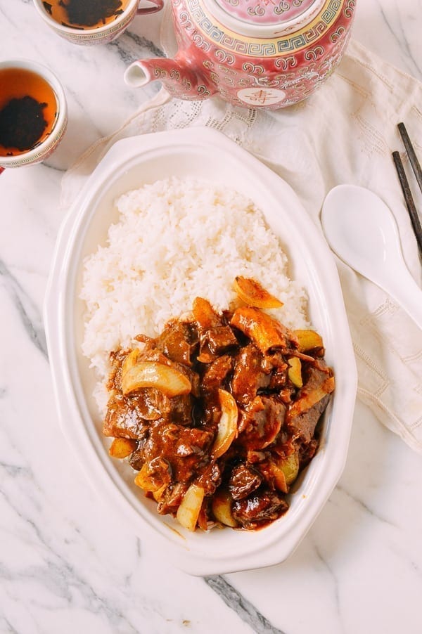 Instant Pot Braised Curry Beef, by thewoksoflife.com
