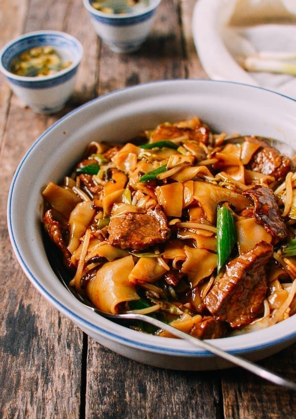 Saucy Beef Chow Ho Fun Noodles, by thewoksoflife.com