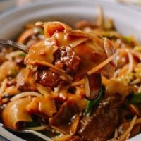 Saucy Beef Chow Ho Fun Noodles, by thewoksoflife.com
