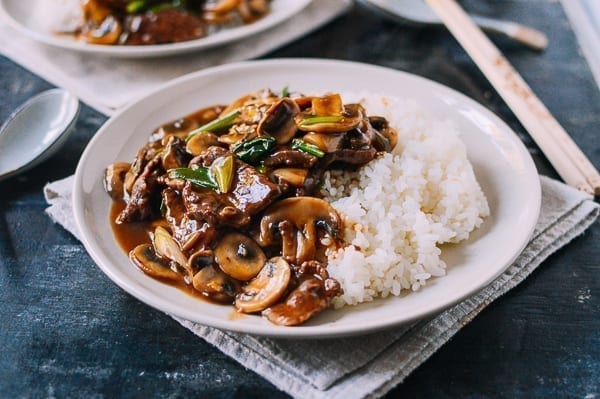 Beef and Mushroom Stir-Fry Rice Plate, by thewoksoflife.com