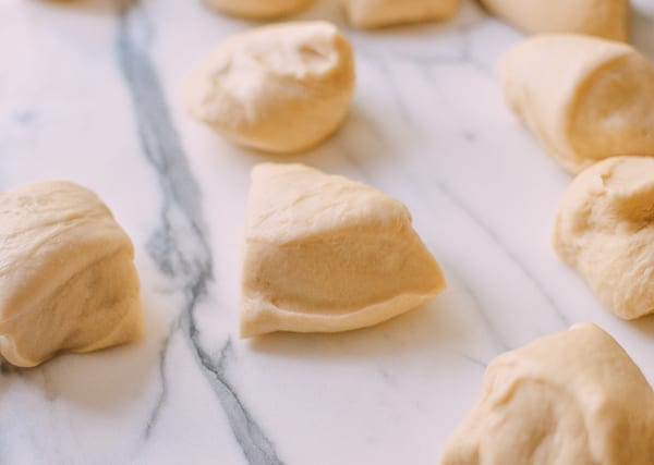Chinese Pineapple Buns with Roast Pork Filling, by thewoksoflife.com