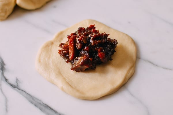 Chinese Pineapple Buns with Roast Pork Filling, by thewoksoflife.com