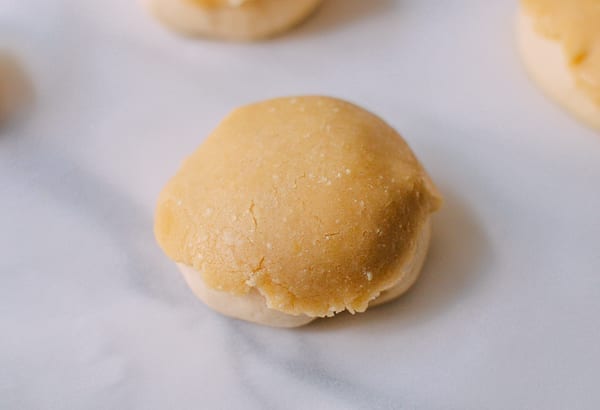 Chinese Pineapple Buns with Roast Pork Filling, by thewoksoflife.com
