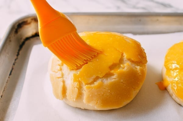 Chinese Pineapple Buns with Roast Pork Filling, by thewoksoflife.com