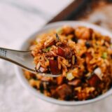 Easy Pork Belly & Mushroom Rice Bowl, by thewoksoflife.com