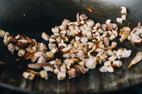 Easy Pork Belly & Mushroom Rice Bowl, by thewoksoflife.com