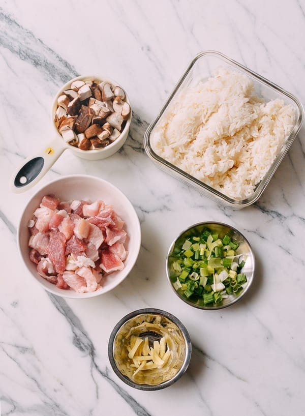 Easy Pork Belly & Mushroom Rice Bowl, by thewoksoflife.com