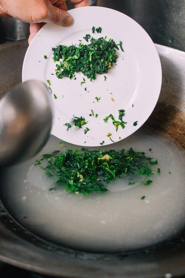 Shepherd's Purse Tofu Soup, by thewoksoflife.com