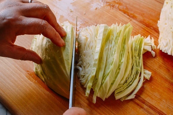 Stir Fried Cabbage with Glass Noodles, by thewoksoflife.com