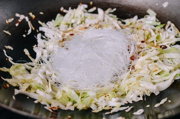 Stir Fried Cabbage with Glass Noodles, by thewoksoflife.com