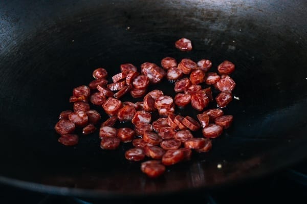Chinese Sausage Fried Rice (Lop Cheung Chow Fan), by thewoksoflife.com