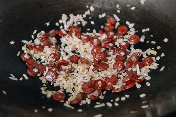 Chinese Sausage Fried Rice (Lop Cheung Chow Fan), by thewoksoflife.com