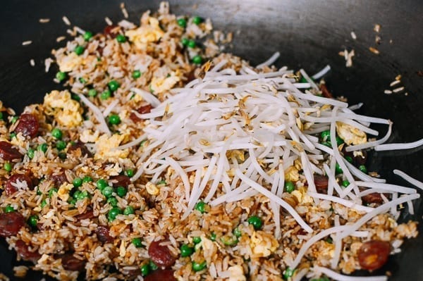 Chinese Sausage Fried Rice (Lop Cheung Chow Fan), by thewoksoflife.com