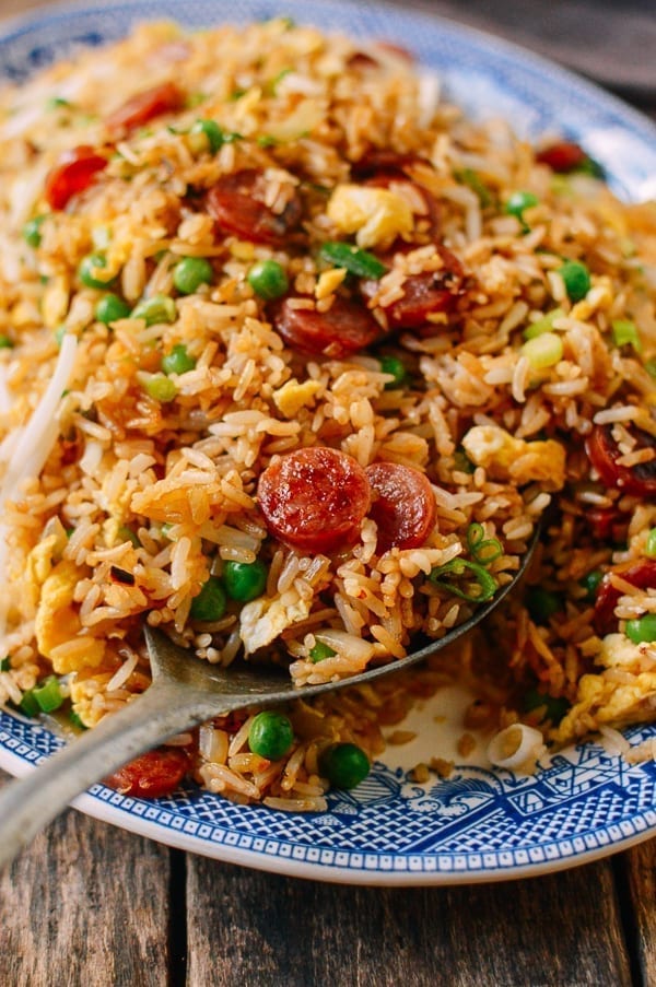 Chinese Sausage Fried Rice (Lop Cheung Chow Fan), by thewoksoflife.com