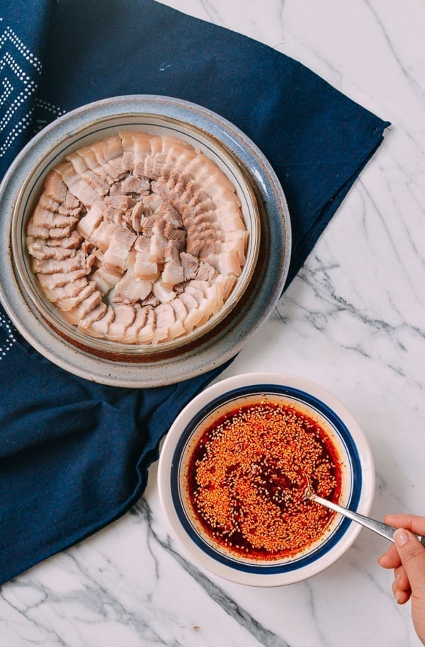 Suan Ni Bai Rou (Sliced Pork with Garlic Sauce), by thewoksoflife.com