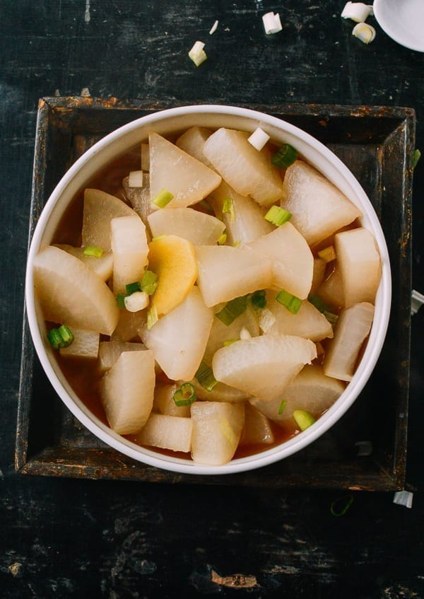 Tasty Boiled Daikon, by thewoksoflife.com