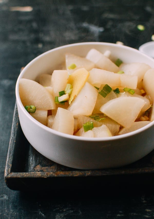 Boiled Daikon, by thewoksoflife.com