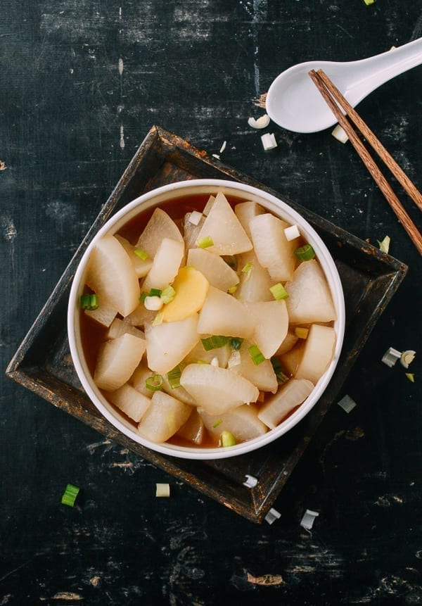 Boiled Daikon, by thewoksoflife.com