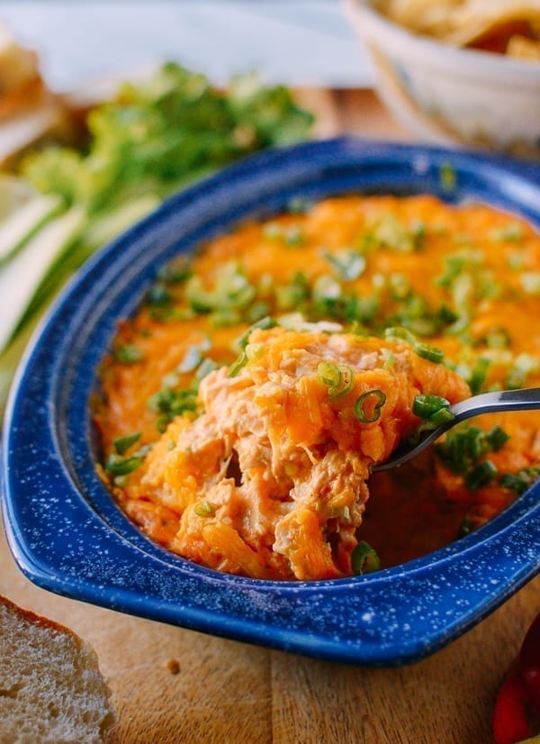 Buffalo Chicken Dip, by thewoksoflife.com
