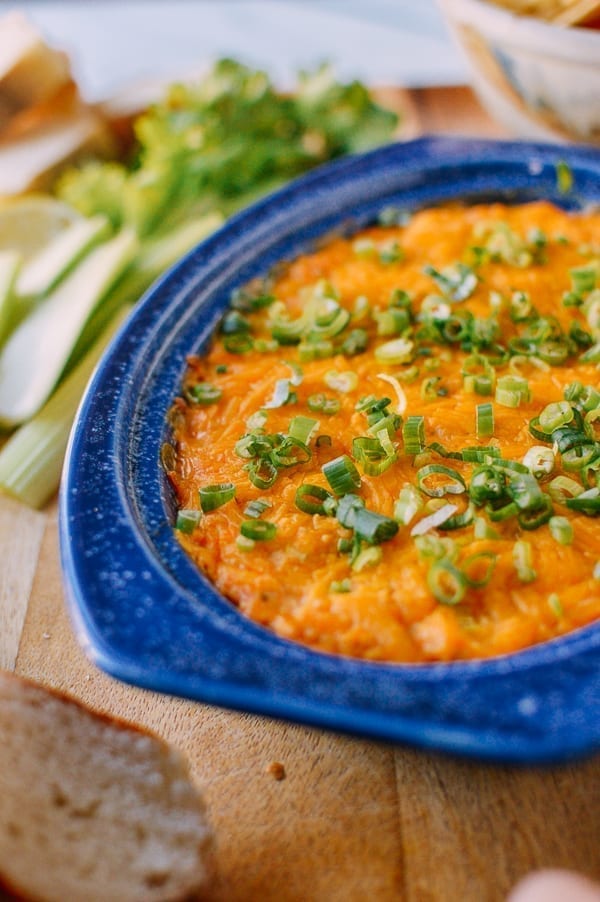 Buffalo Chicken Dip, by thewoksoflife.com