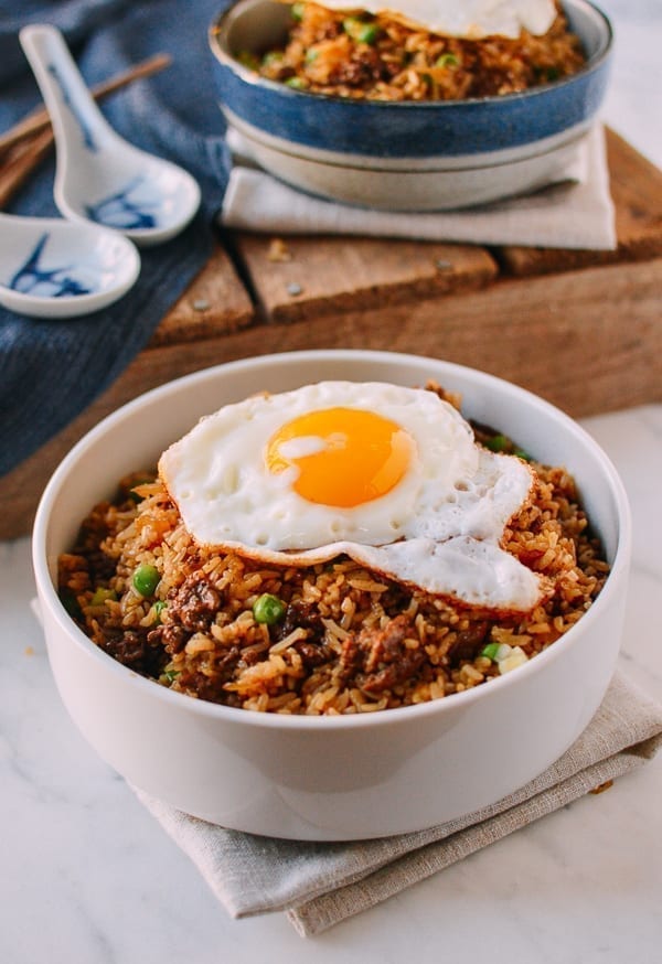 Hamburger Fried Rice, by thewoksoflife.com