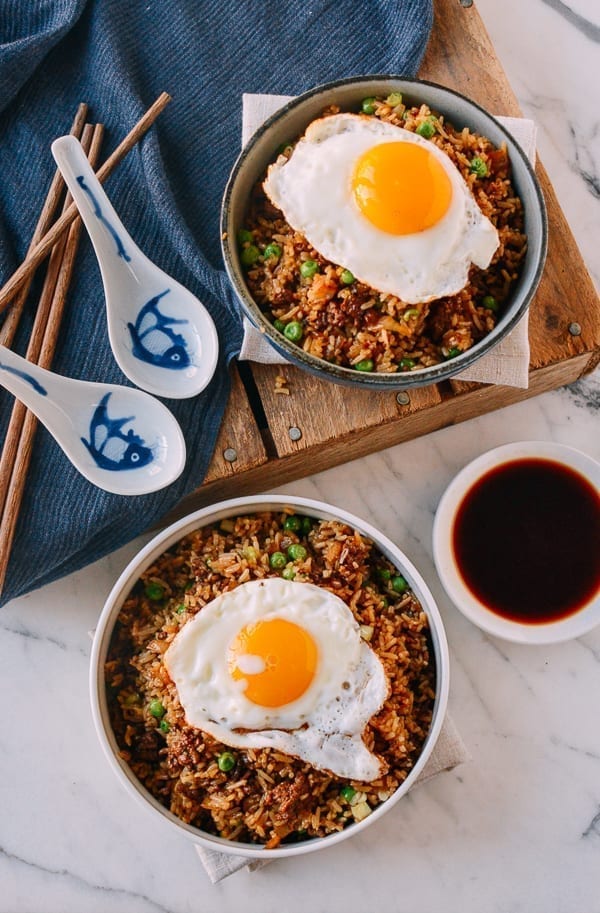 Hamburger Fried Rice, by thewoksoflife.com