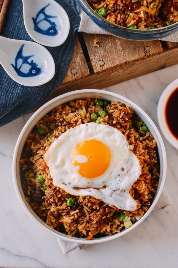Hamburger Fried Rice, by thewoksoflife.com