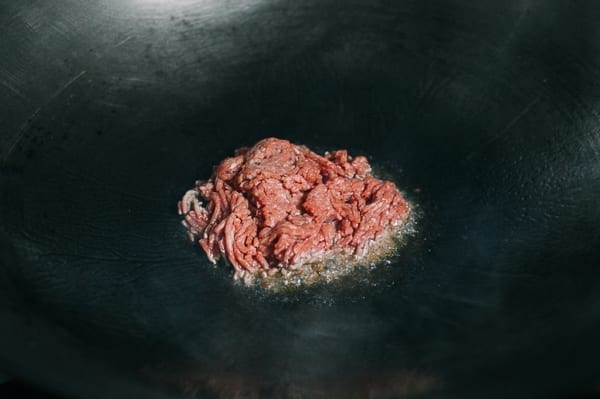 Hamburger Fried Rice, by thewoksoflife.com