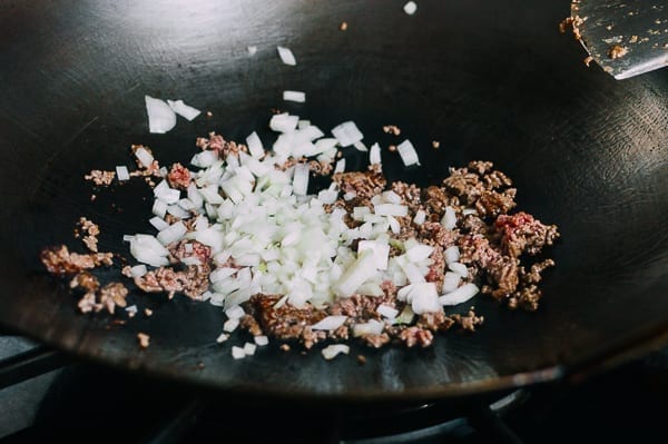 Hamburger Fried Rice, by thewoksoflife.com