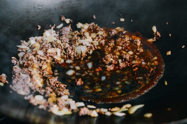 Hamburger Fried Rice, by thewoksoflife.com