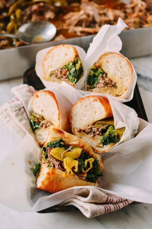 Italian Pork Sandwiches, by thewoksoflife.com