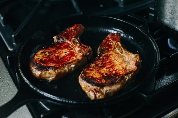 Searing Asian Pork Chops, by thewoksoflife.com