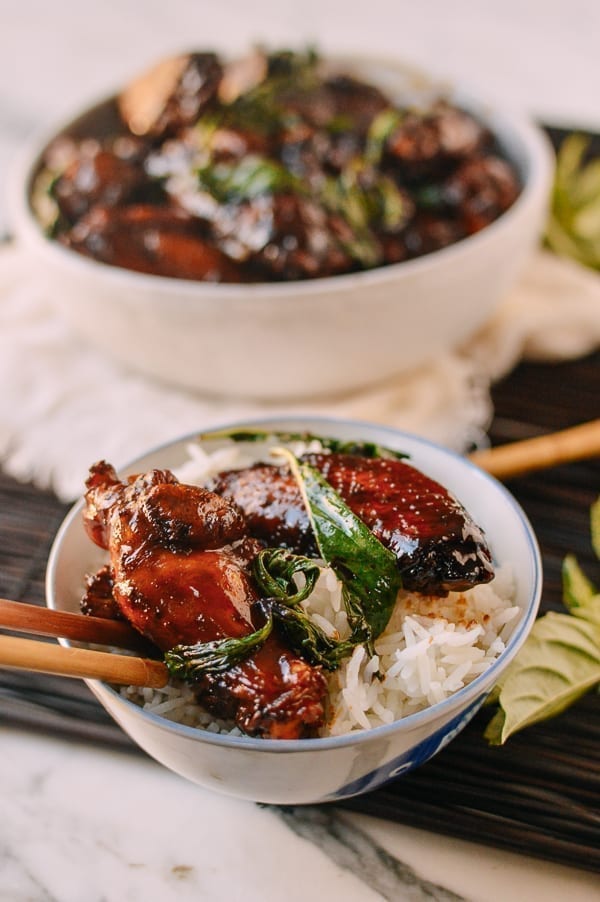 Three Cup Chicken (San Bei Ji), by thewoksoflife.com