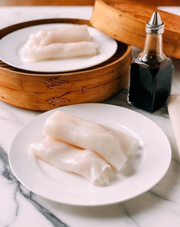 Shrimp Rice Noodle Rolls (Ha Cheung), by thewoksoflife.com