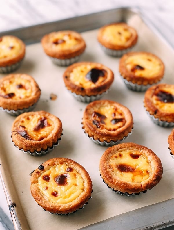 Portuguese Custard Tarts (Pasteis de Nata), by thewoksoflife.com