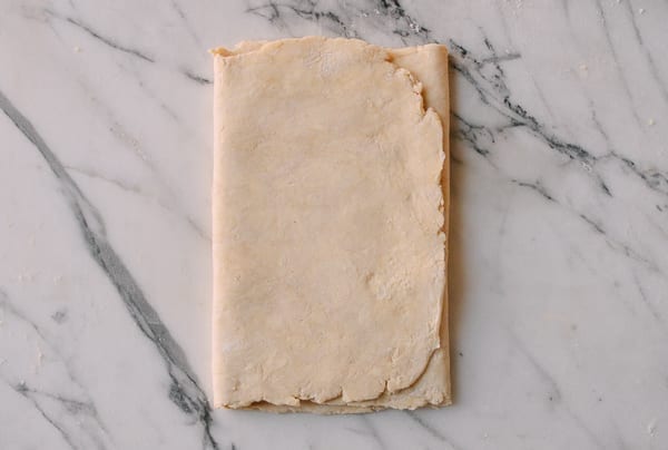 first turn of Rough Puff Pastry, by thewoksoflife.com