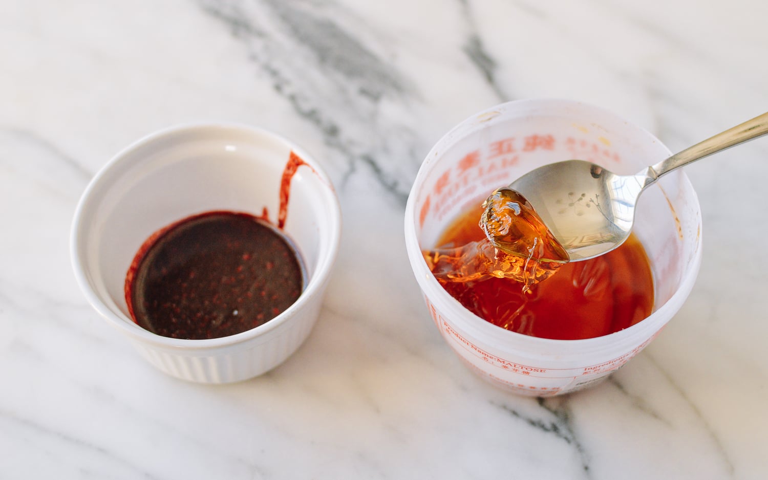 Making basting sauce with maltose and marinade